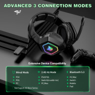 ONIKUMA B100 RGB Bluetooth Wireless Gaming Headset Black