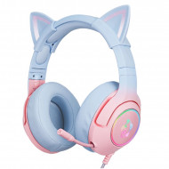 ONIKUMA K9 RGB Wired Gaming Headset With Cat Ears Pink Blue