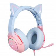 ONIKUMA K9 RGB Wired Gaming Headset With Cat Ears Pink Blue