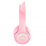 ONIKUMA B90 RGB Cat Ear Bluetooth Wireless Gaming Headset Pink