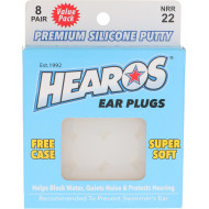 HEAROS Silicone Putty Adult Size Ear Plugs for Swimming NRR 22dB 8 Pairs