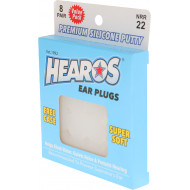 HEAROS Silicone Putty Adult Size Ear Plugs for Swimming NRR 22dB 8 Pairs