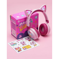 iClever Kids Bluetooth Headphones Light Up Cat Ear BTH21 Pink