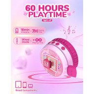 iClever Kids Bluetooth Headphones Light Up Cat Ear BTH21 Pink