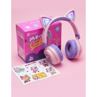 iClever Kids Bluetooth Headphones Light Up Cat Ear BTH21 Purple