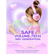 iClever Kids Bluetooth Headphones Light Up Cat Ear BTH21 Purple