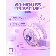 iClever Kids Bluetooth Headphones Light Up Cat Ear BTH21 Purple