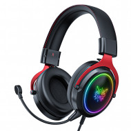 ONIKUMA X10 RGB Wired Gaming Headset With Detachable Mic Black Red